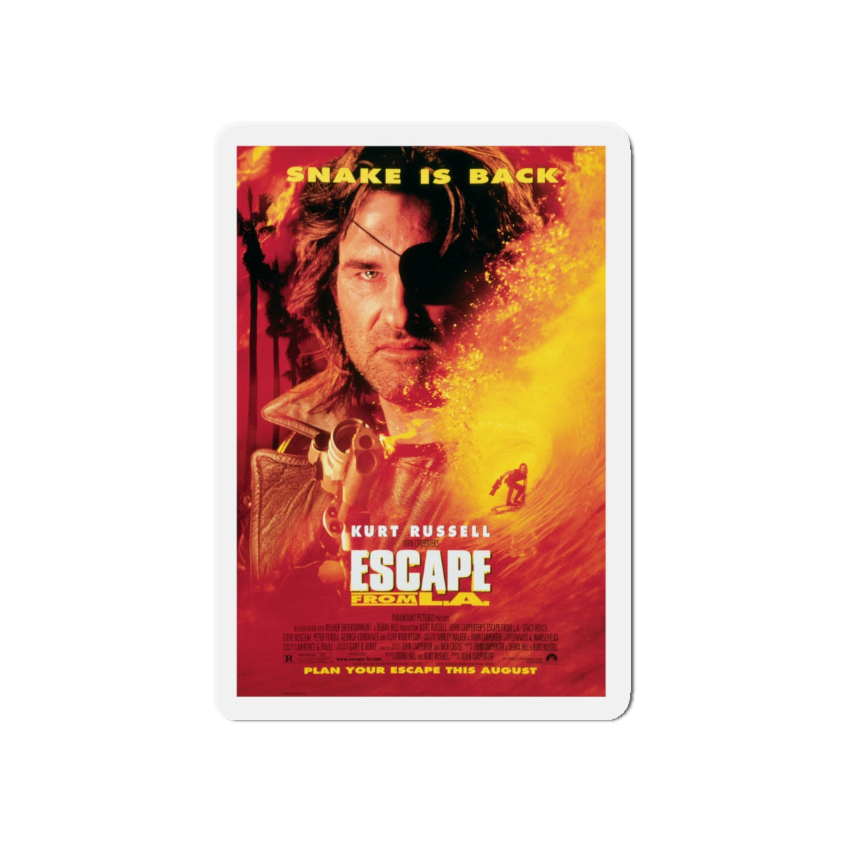 ESCAPE FROM L.A. 1996 Movie Poster - Die-Cut Magnet-5" x 5"-The Sticker Space