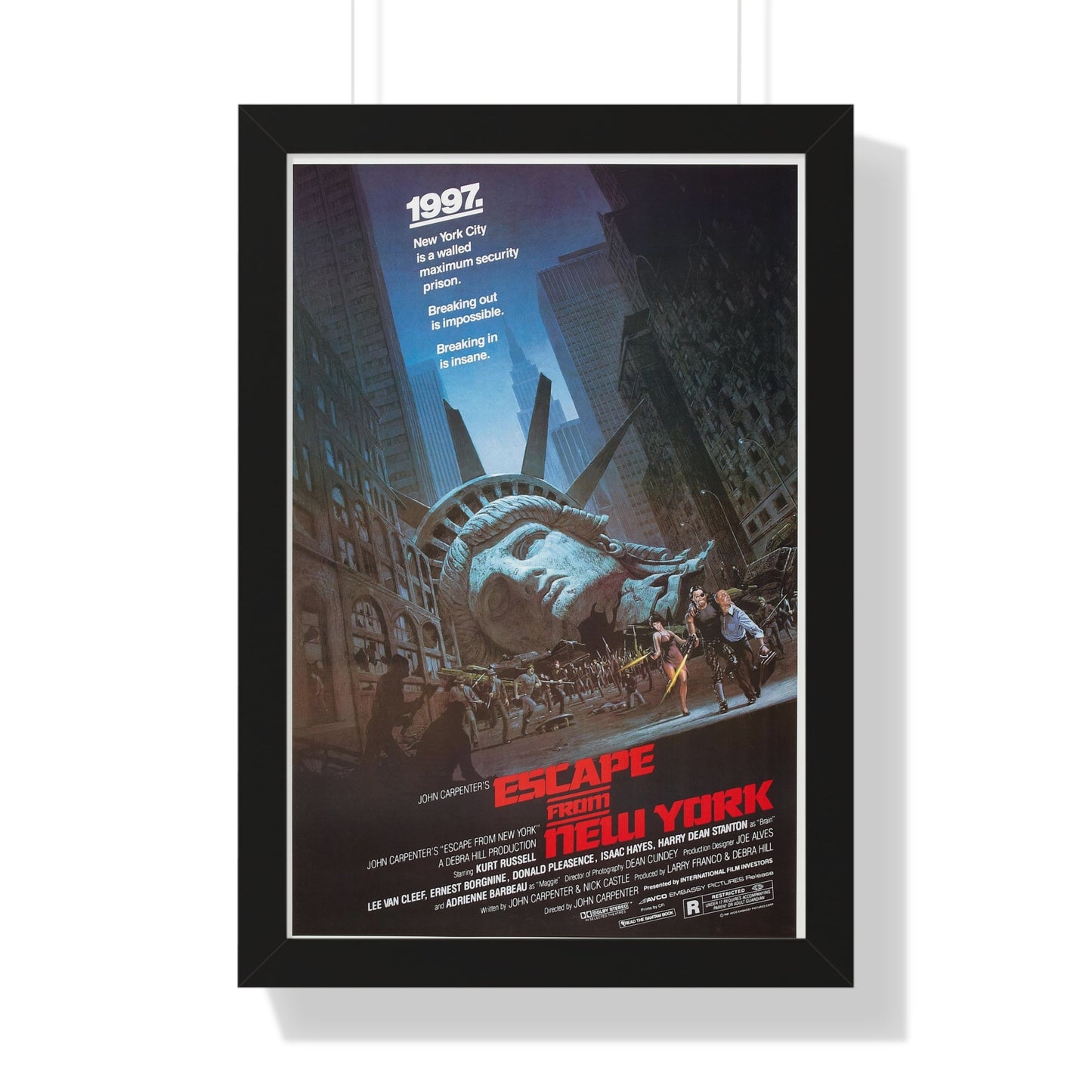 ESCAPE FROM NEW YORK 1981 - Framed Movie Poster-16″ x 24″-The Sticker Space