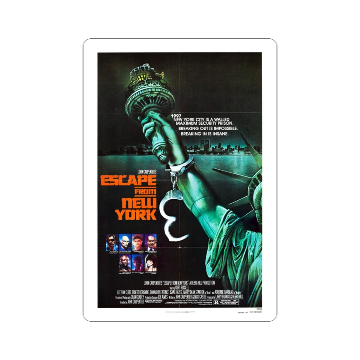 Escape from New York 1981 Movie Poster STICKER Vinyl Die-Cut Decal-2 Inch-The Sticker Space