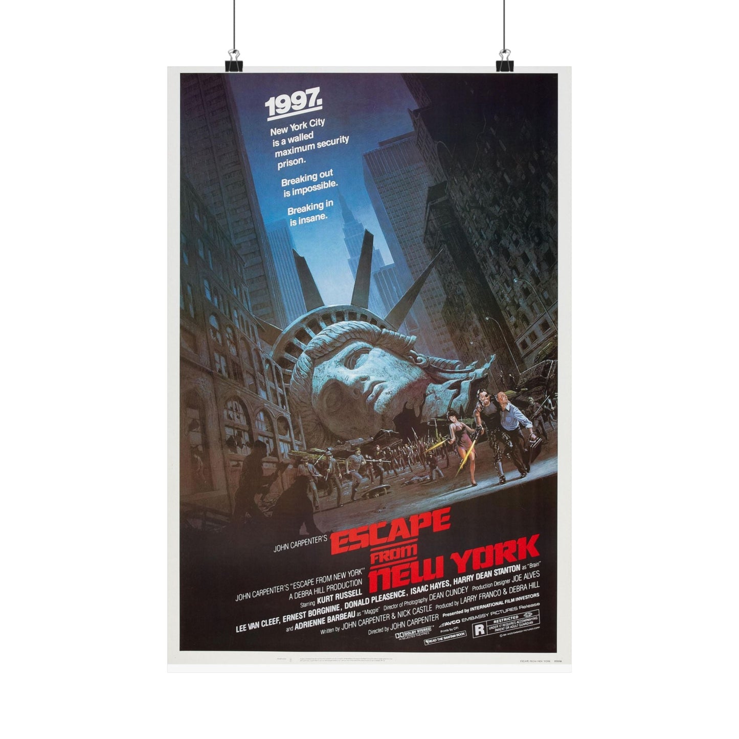 ESCAPE FROM NEW YORK 1981 - Paper Movie Poster-16″ x 24″-The Sticker Space