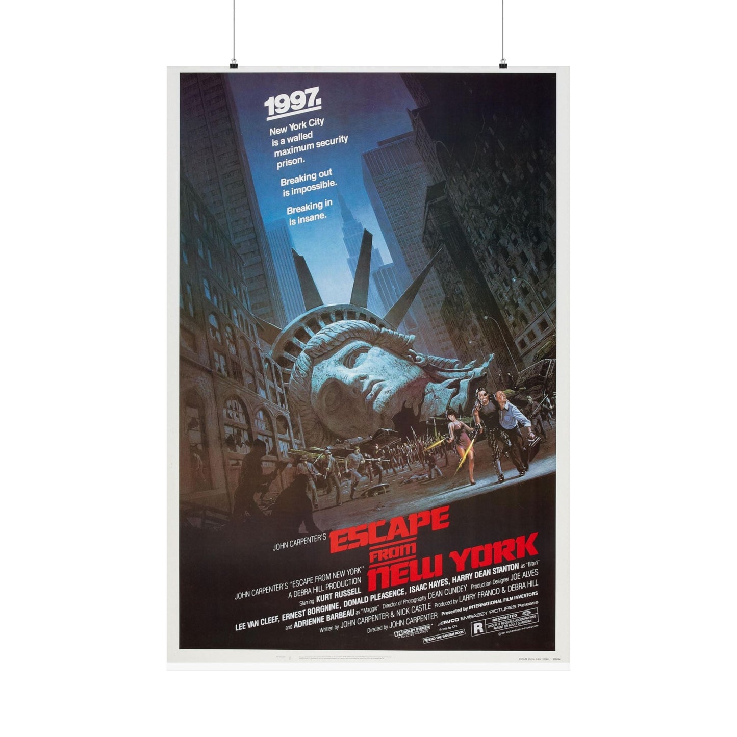 ESCAPE FROM NEW YORK 1981 - Paper Movie Poster-36" x 54"-The Sticker Space