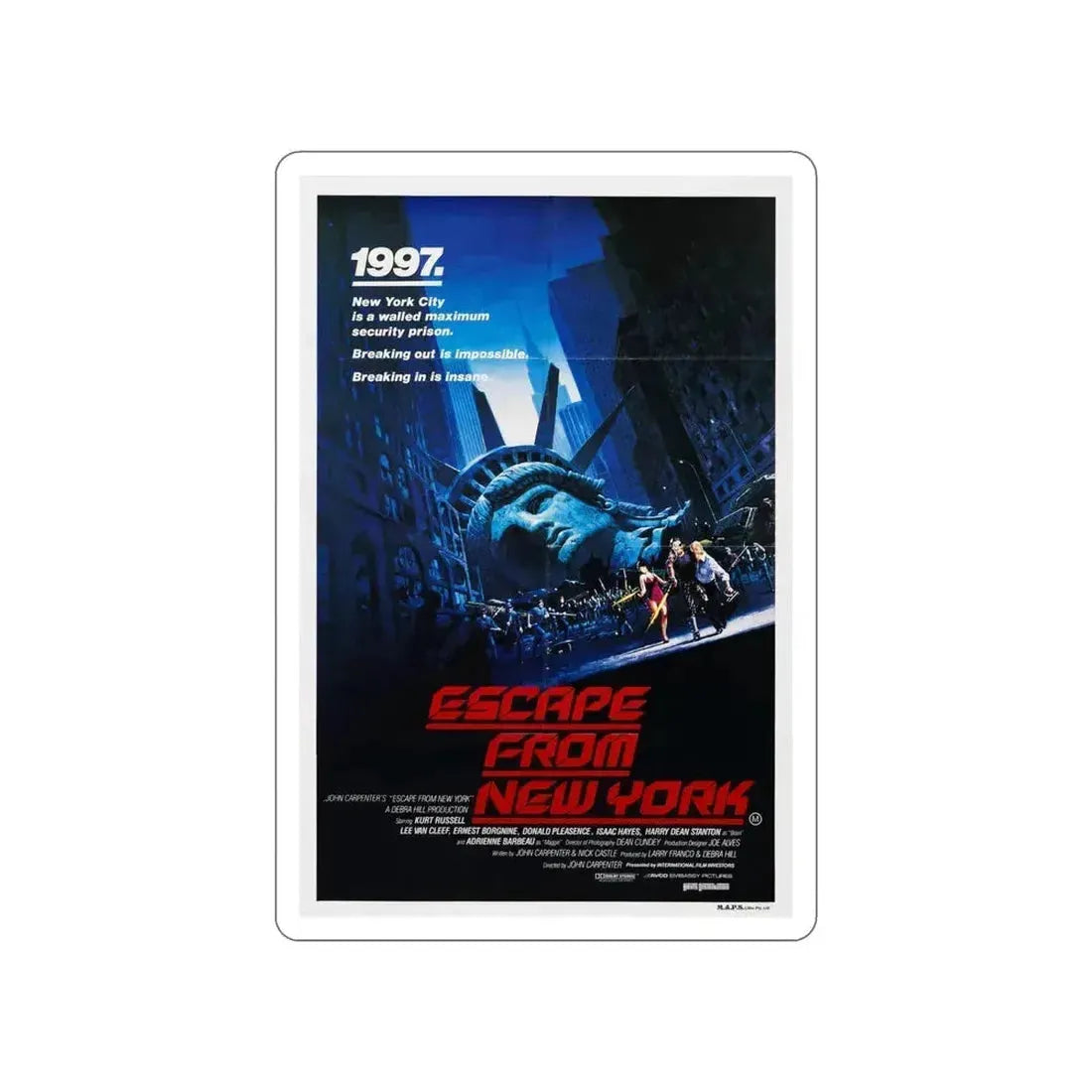 ESCAPE FROM NEW YORK (2) 1981 Movie Poster STICKER Vinyl Die-Cut Decal 6 Inch - The Sticker Space