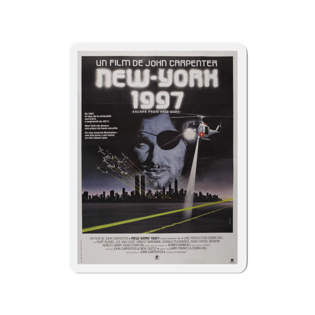 ESCAPE FROM NEW YORK (FRENCH) 1981 Movie Poster - Die-Cut Magnet-3" x 3"-The Sticker Space