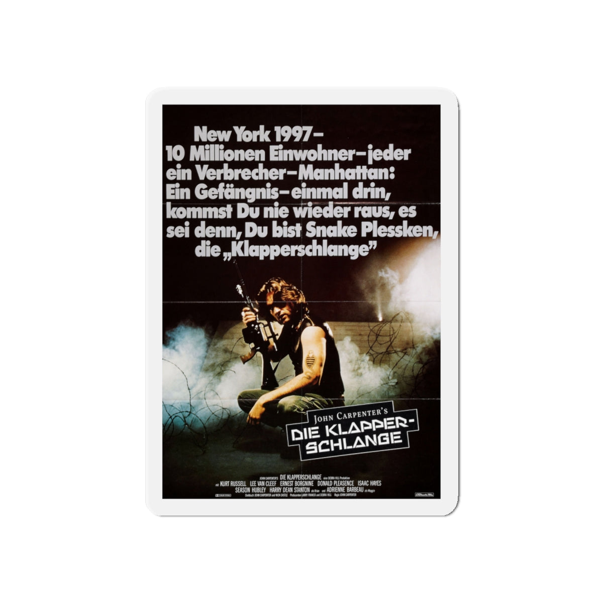 ESCAPE FROM NEW YORK (GERMAN) 1981 Movie Poster - Die-Cut Magnet-5" x 5"-The Sticker Space