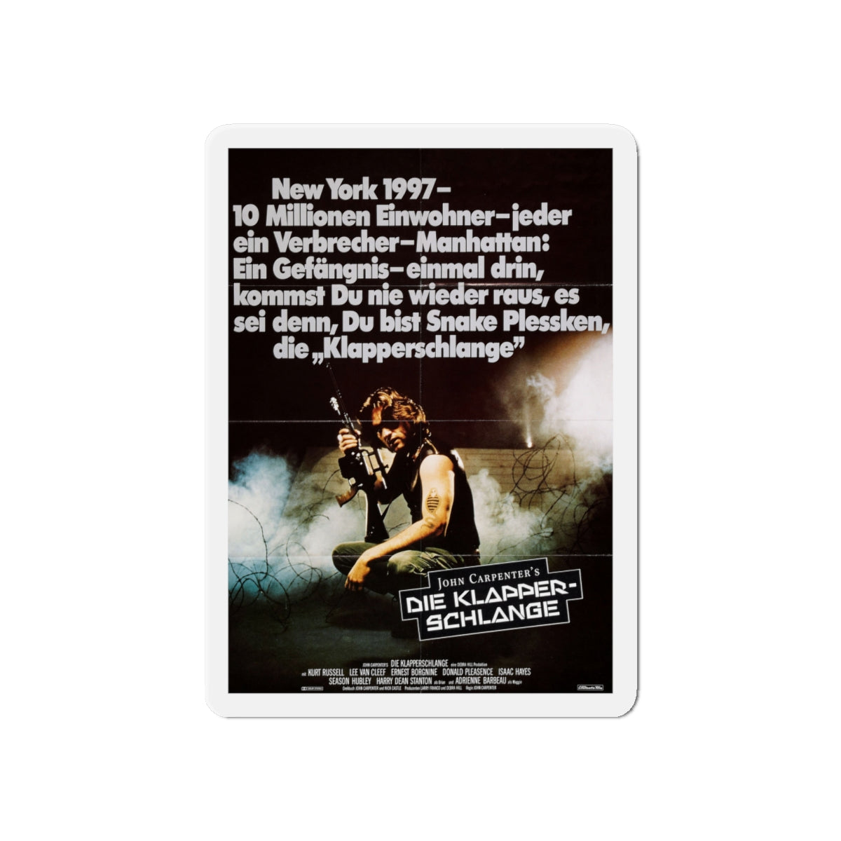 ESCAPE FROM NEW YORK (GERMAN) 1981 Movie Poster - Die-Cut Magnet-6 × 6"-The Sticker Space