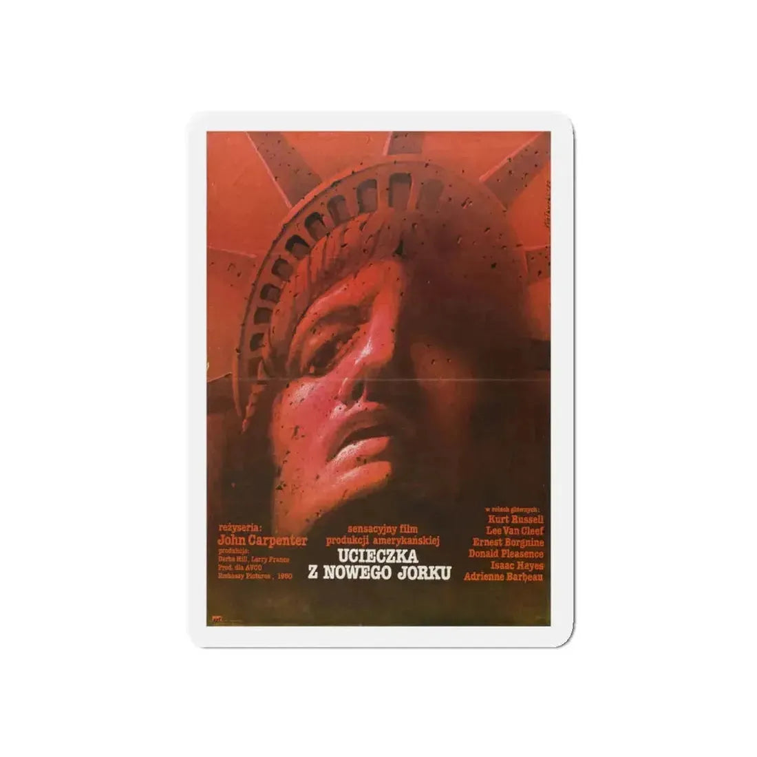 ESCAPE FROM NEW YORK (POLISH) 1981 Movie Poster - Refrigerator Magnet 5 Inch - The Sticker Space