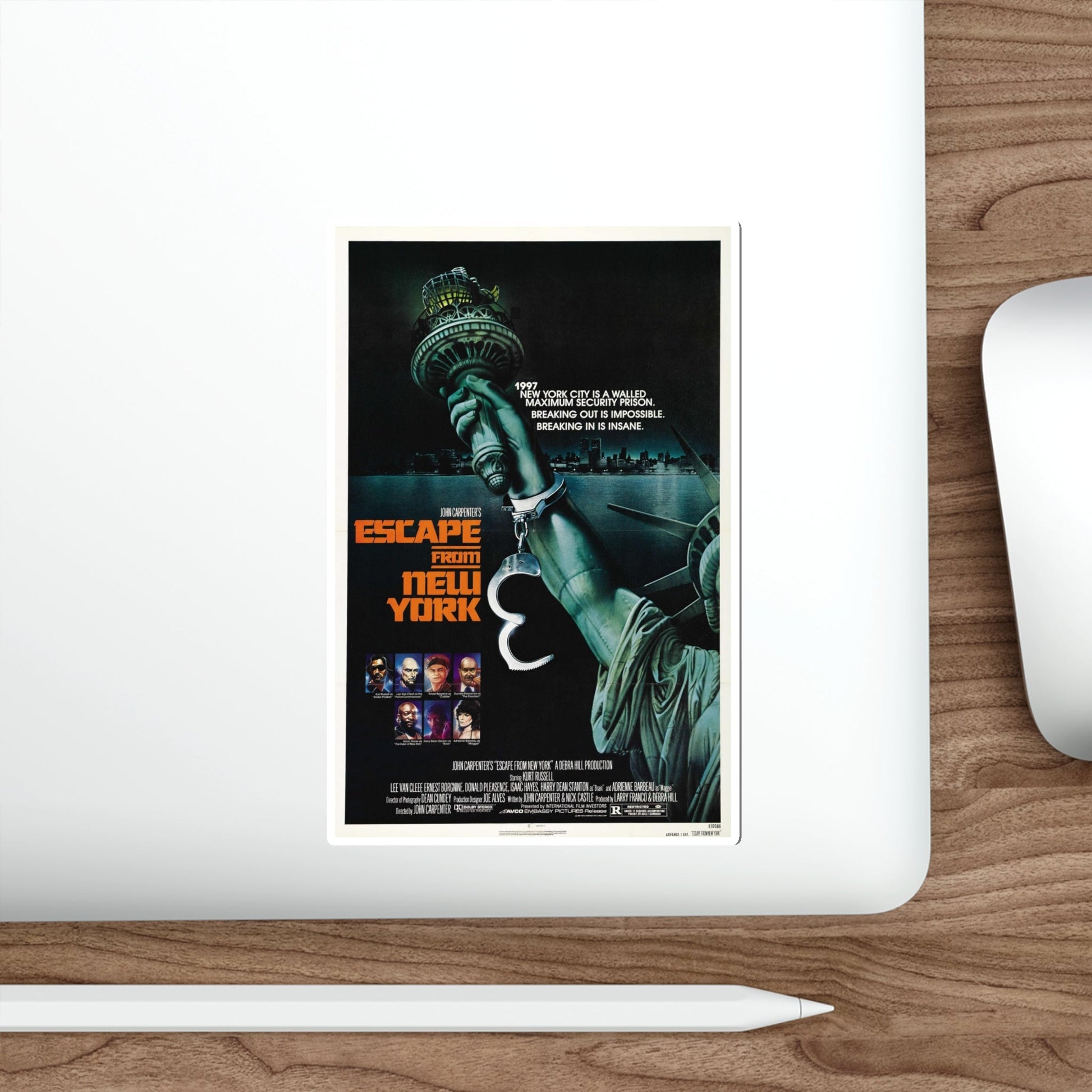 ESCAPE FROM NEW YORK (TEASER) 1981 Movie Poster STICKER Vinyl Die-Cut Decal-The Sticker Space