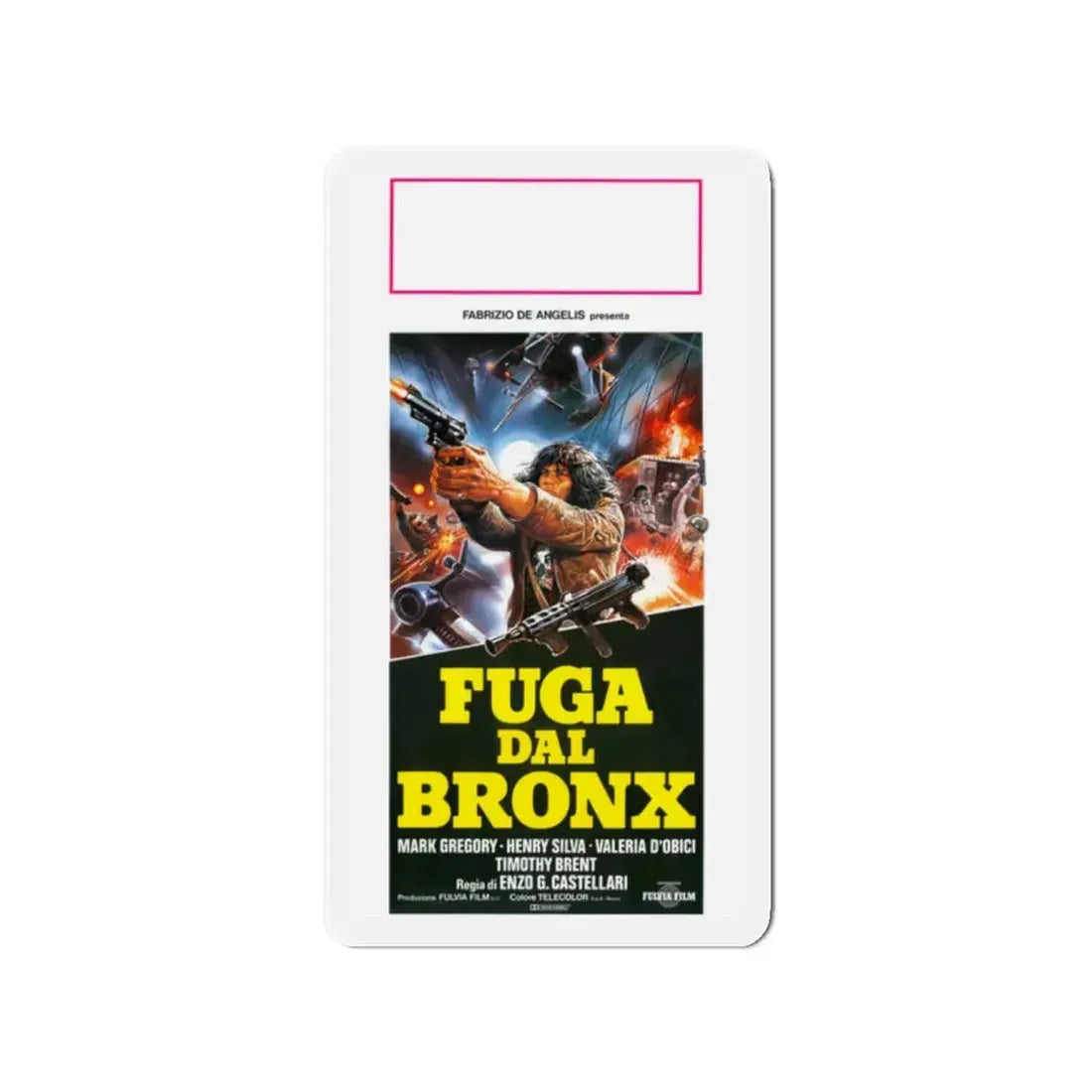 ESCAPE FROM THE BRONX (ITALIAN) 1983 Movie Poster - Refrigerator Magnet 2 Inch - The Sticker Space