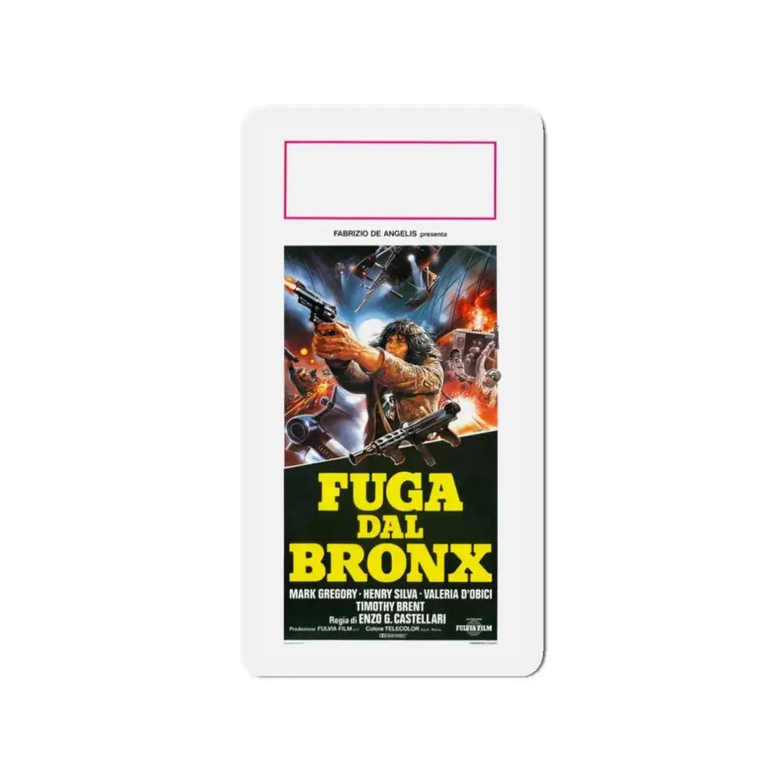 ESCAPE FROM THE BRONX (ITALIAN) 1983 Movie Poster - Refrigerator Magnet 3 Inch - The Sticker Space