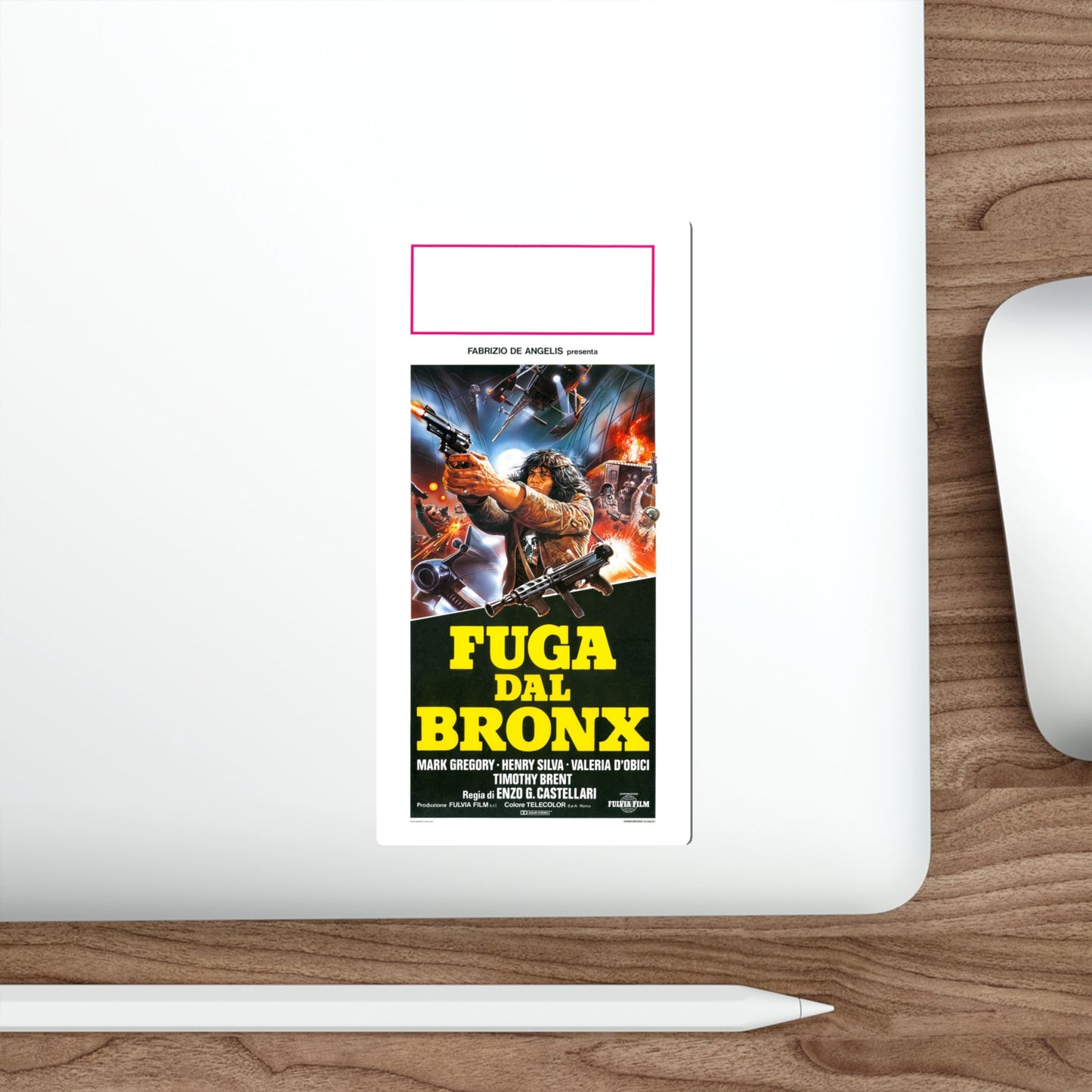 ESCAPE FROM THE BRONX (ITALIAN) 1983 Movie Poster STICKER Vinyl Die-Cut Decal-The Sticker Space