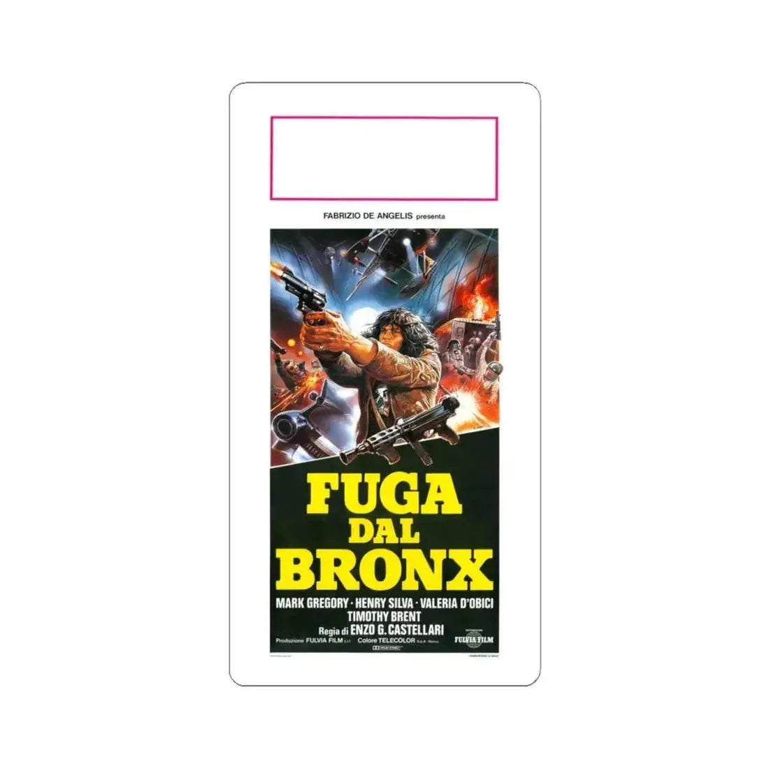 ESCAPE FROM THE BRONX (ITALIAN) 1983 Movie Poster - STICKER Vinyl Kiss-Cut Decal 4 Inch White - The Sticker Space