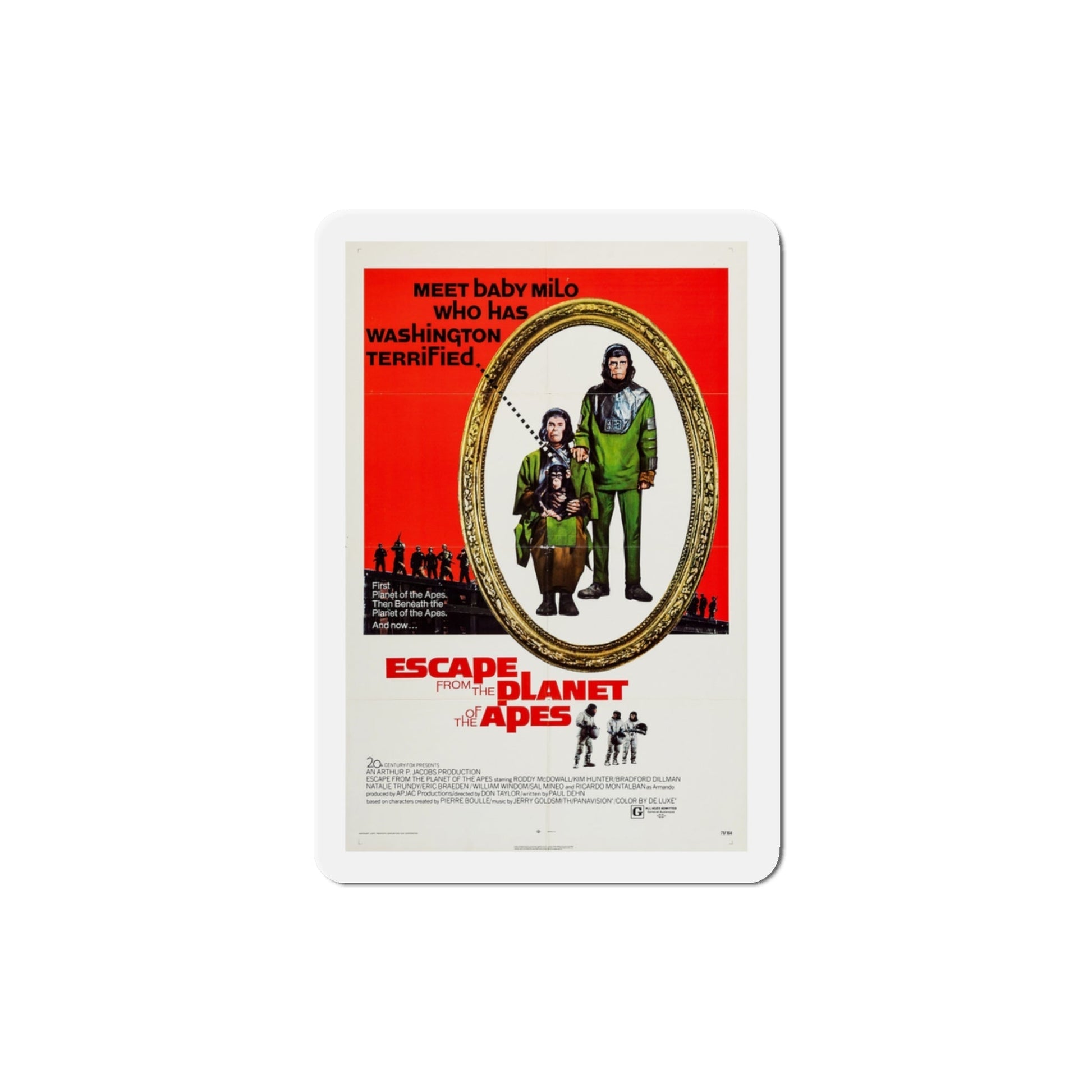 Escape from the Planet of the Apes 1971 Movie Poster Die-Cut Magnet-3 Inch-The Sticker Space