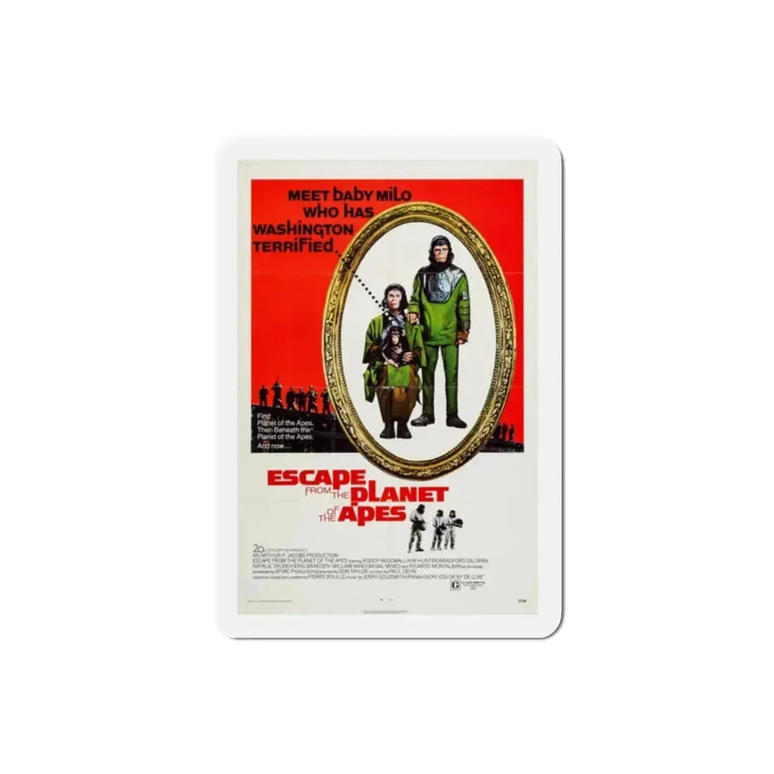 Escape from the Planet of the Apes 1971 Movie Poster Refrigerator Magnet 2 Inch - The Sticker Space