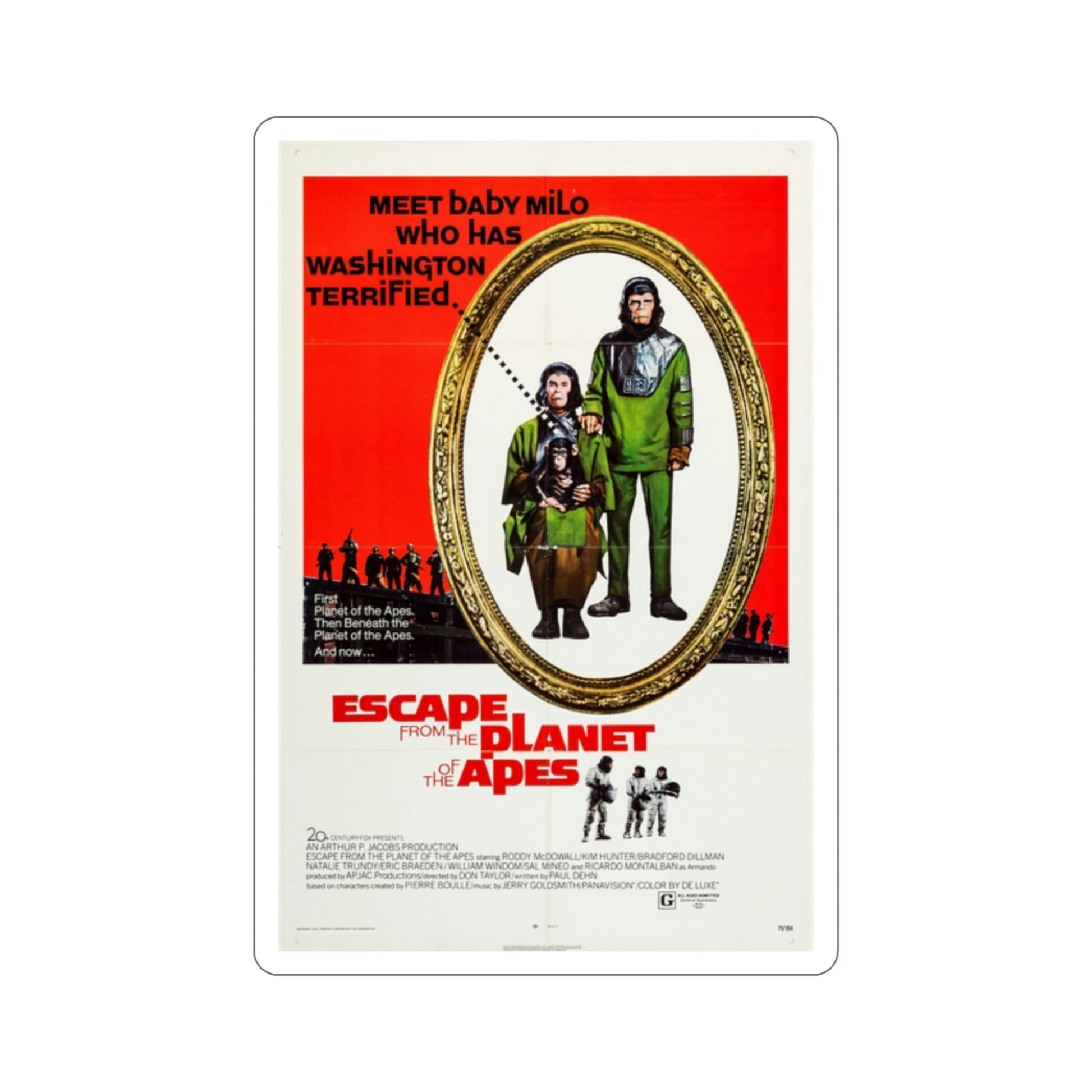 Escape from the Planet of the Apes 1971 Movie Poster STICKER Vinyl Die-Cut Decal-2 Inch-The Sticker Space