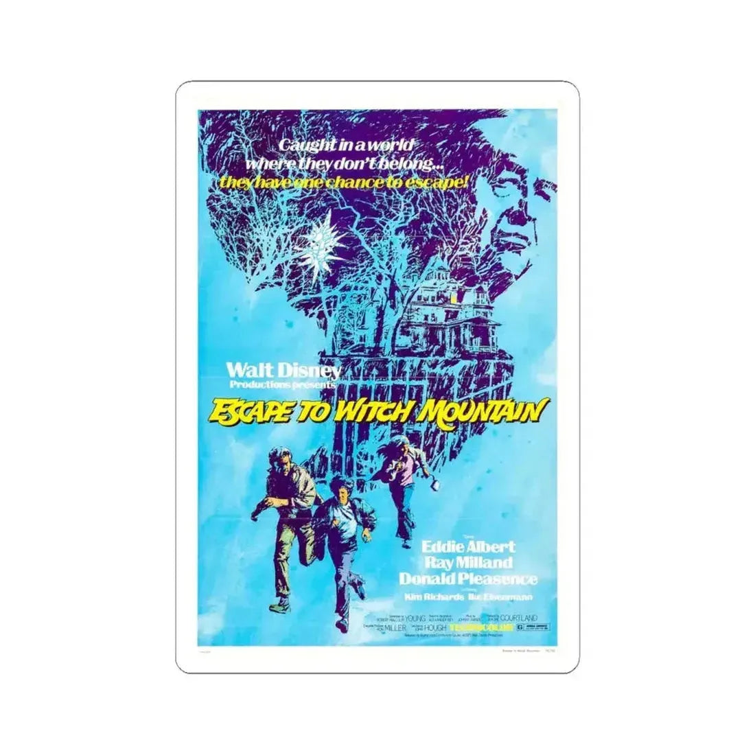 Escape to Witch Mountain 1975 Movie Poster - STICKER Vinyl Kiss-Cut Decal 4 Inch White - The Sticker Space