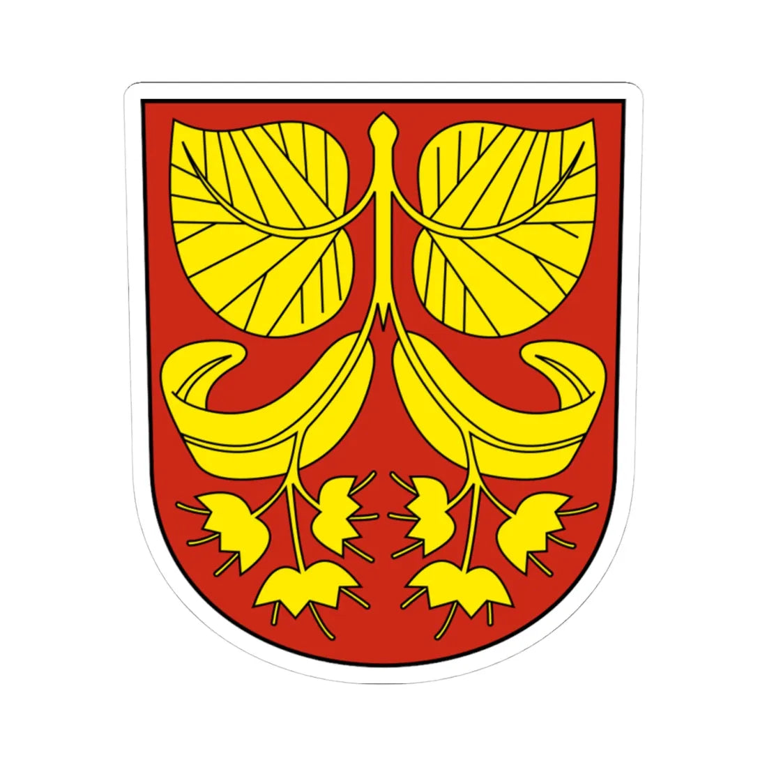 Eschlikon-blazon (Switzerland) (Coat of Arms) STICKER Vinyl Kiss-Cut Decal 4 Inch White - The Sticker Space