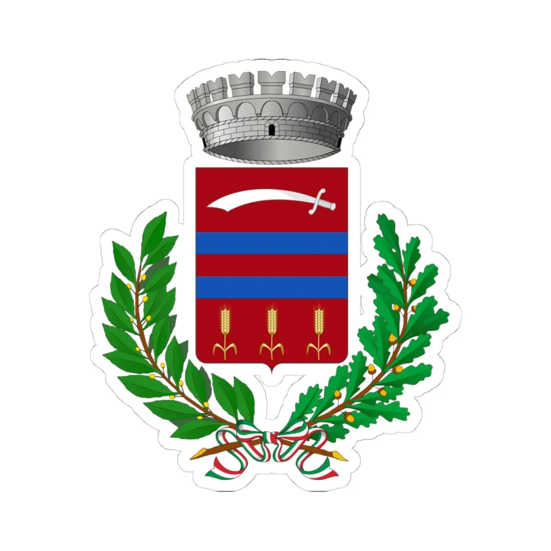 Escolca-Stemma (Italy) (Coat of Arms) STICKER Vinyl Kiss-Cut Decal 4 Inch White - The Sticker Space