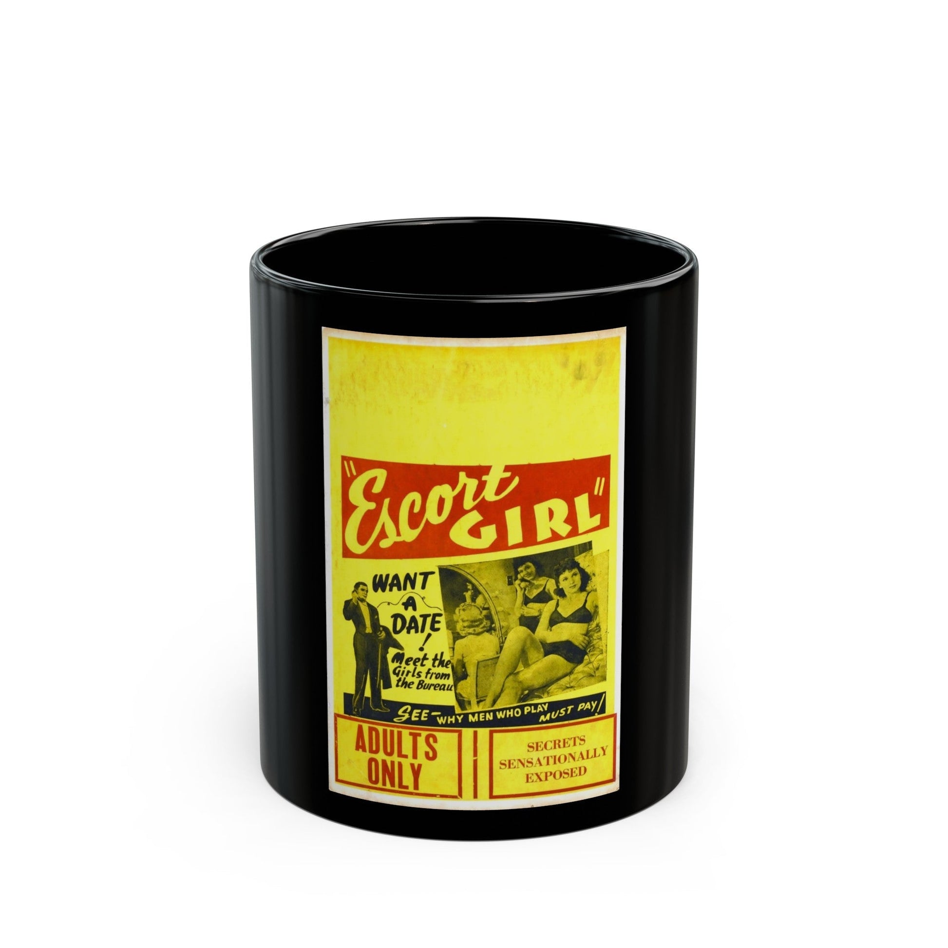 ESCORT GIRL 1941 Movie Poster - Black Coffee Mug-11oz-The Sticker Space