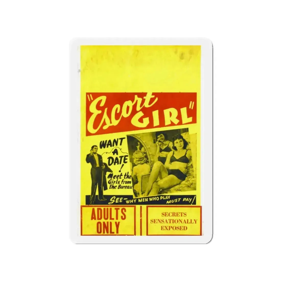 ESCORT GIRL 1941 Movie Poster - Refrigerator Magnet 2 Inch - The Sticker Space