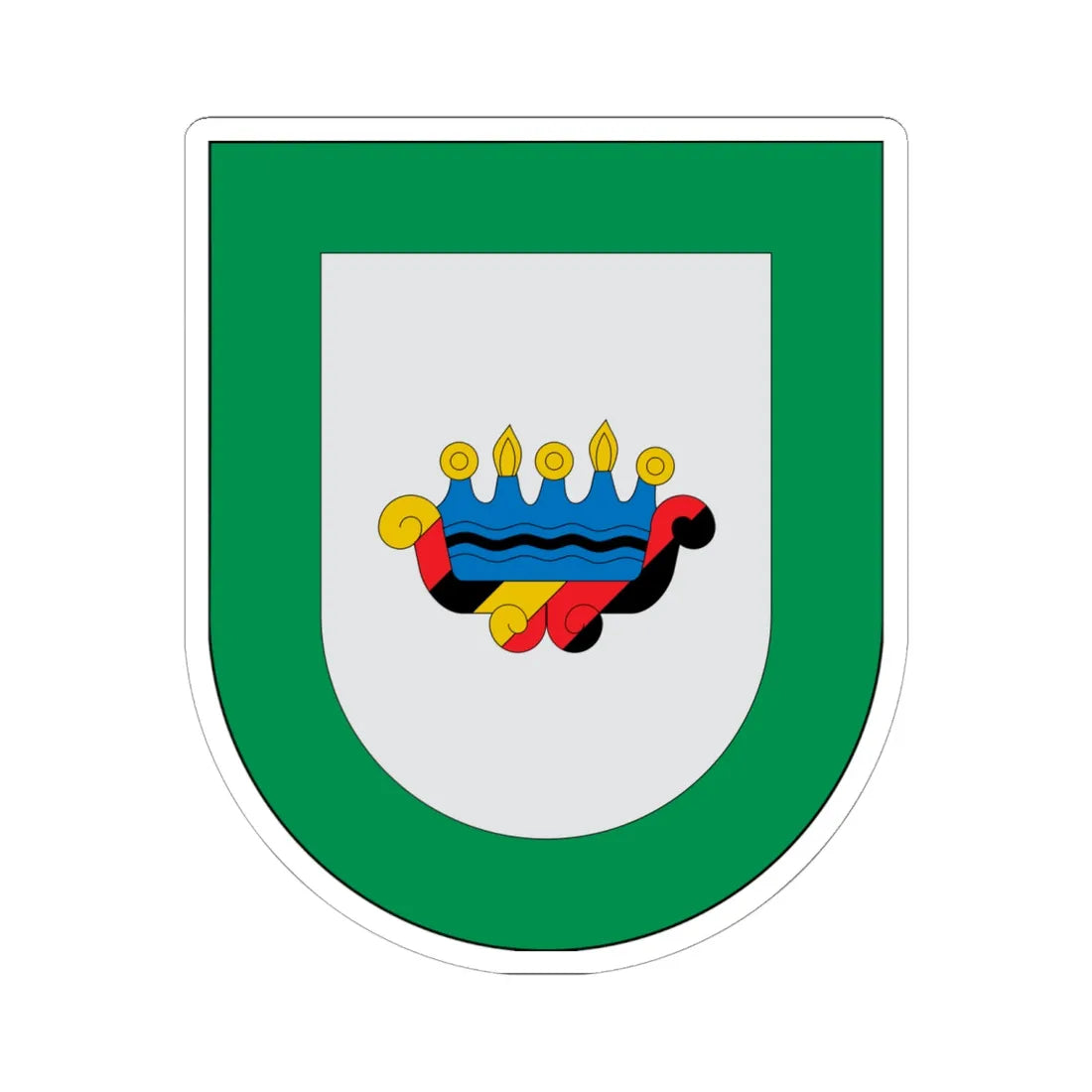 Escudo Acajete (Mexico) (Coat of Arms) STICKER Vinyl Kiss-Cut Decal 6 Inch White - The Sticker Space