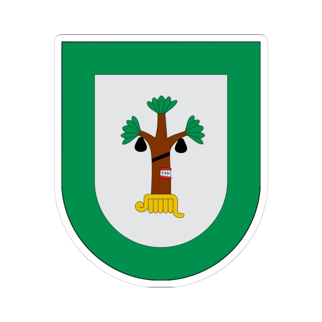 Escudo Ahuacatlán Puebla (Mexico) (Coat of Arms) STICKER Vinyl Kiss-Cut Decal 4 Inch White - The Sticker Space