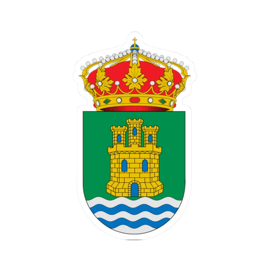 Escudo Alconchel (Spain) (Coat of Arms) STICKER Vinyl Kiss-Cut Decal 2 Inch White - The Sticker Space
