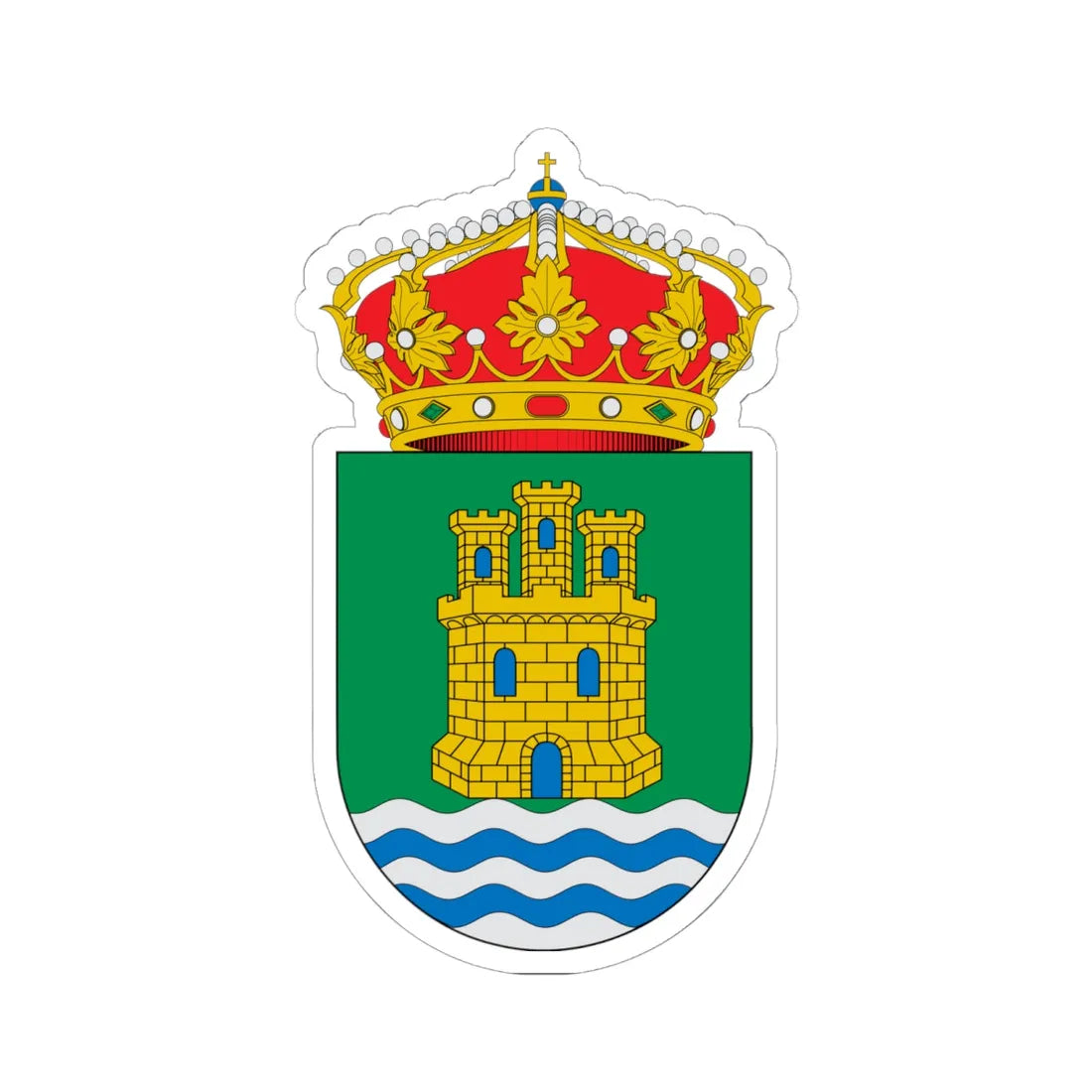 Escudo Alconchel (Spain) (Coat of Arms) STICKER Vinyl Kiss-Cut Decal 6 Inch White - The Sticker Space