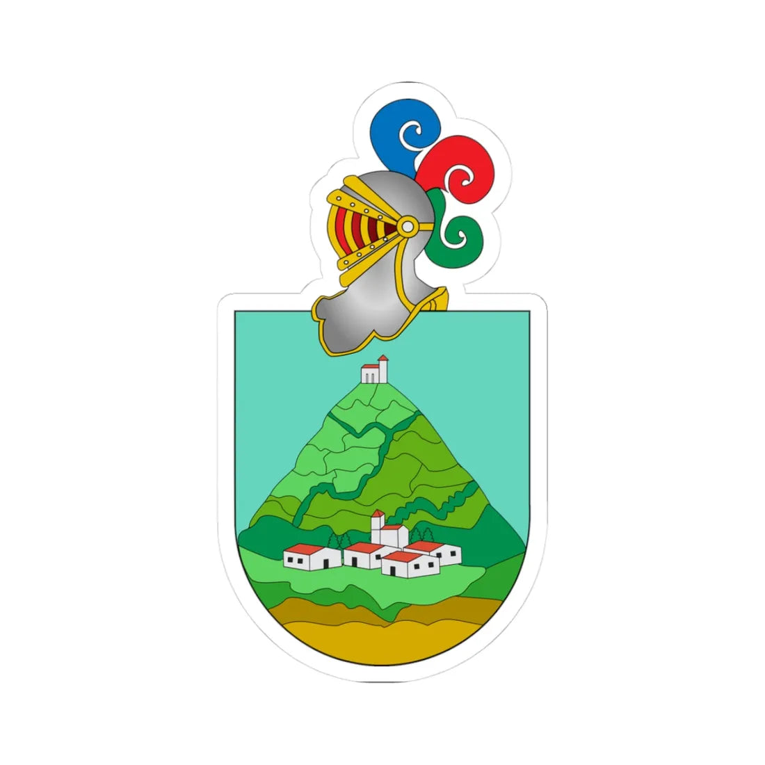 Escudo Añorbe con casco (Spain) (Coat of Arms) STICKER Vinyl Kiss-Cut Decal 3 Inch White - The Sticker Space