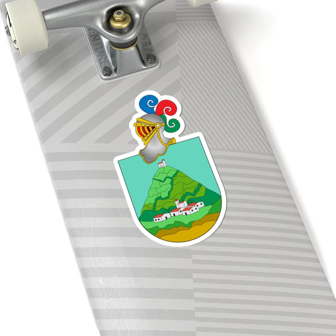 Escudo Añorbe con casco (Spain) (Coat of Arms) STICKER Vinyl Kiss-Cut Decal - The Sticker Space