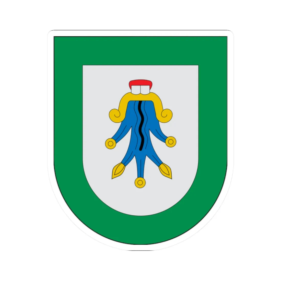 Escudo Aquixtla (Mexico) (Coat of Arms) STICKER Vinyl Kiss-Cut Decal 2 Inch White - The Sticker Space