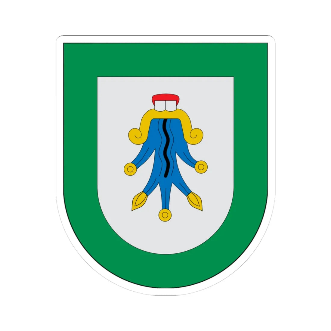 Escudo Aquixtla (Mexico) (Coat of Arms) STICKER Vinyl Kiss-Cut Decal 3 Inch White - The Sticker Space