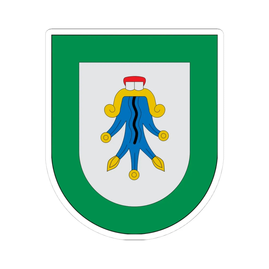 Escudo Aquixtla (Mexico) (Coat of Arms) STICKER Vinyl Kiss-Cut Decal 4 Inch White - The Sticker Space