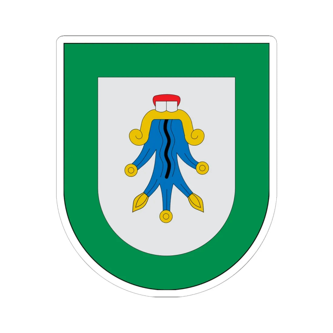 Escudo Aquixtla (Mexico) (Coat of Arms) STICKER Vinyl Kiss-Cut Decal 6 Inch White - The Sticker Space