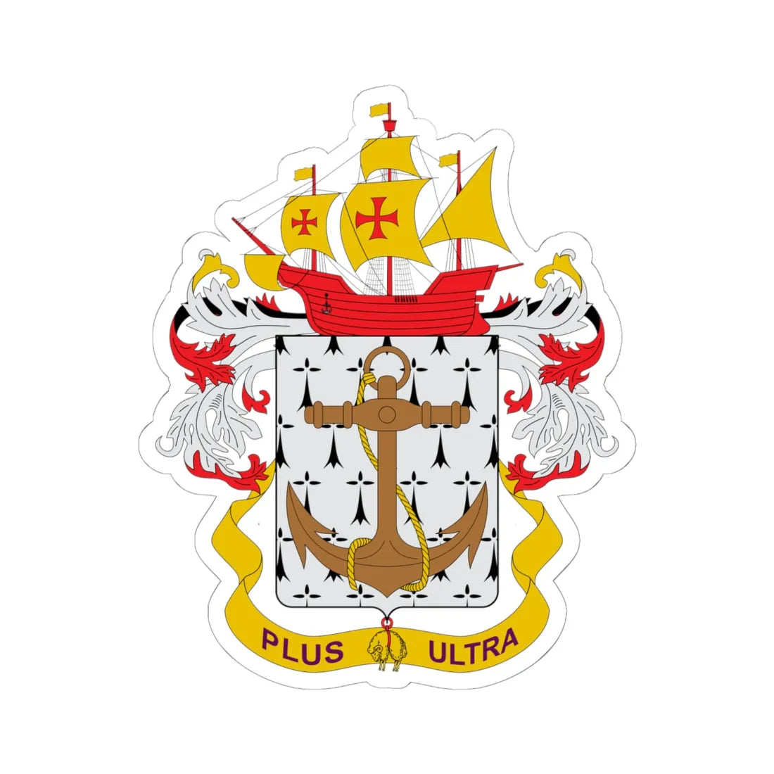 Escudo Armada Nacional de Colombia (Colombia) (Coat of Arms) STICKER Vinyl Kiss-Cut Decal 6 Inch White - The Sticker Space