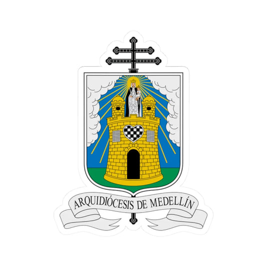 Escudo Arquidiócesis de Medellín (Colombia) (Coat of Arms) STICKER Vinyl Kiss-Cut Decal 2 Inch White - The Sticker Space