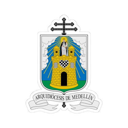 Escudo Arquidiócesis de Medellín (Colombia) (Coat of Arms) STICKER Vinyl Kiss-Cut Decal 4 Inch White - The Sticker Space