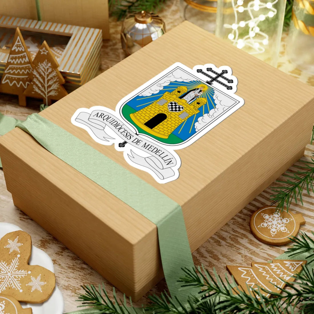 Escudo Arquidiócesis de Medellín (Colombia) (Coat of Arms) STICKER Vinyl Kiss-Cut Decal - The Sticker Space