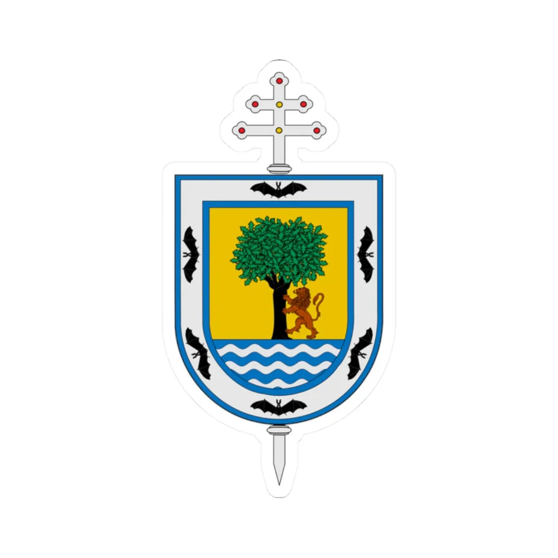 Escudo Arquidiócesis de Santa Fe de Antioquia (Colombia) (Coat of Arms) STICKER Vinyl Kiss-Cut Decal 2 Inch White - The Sticker Space