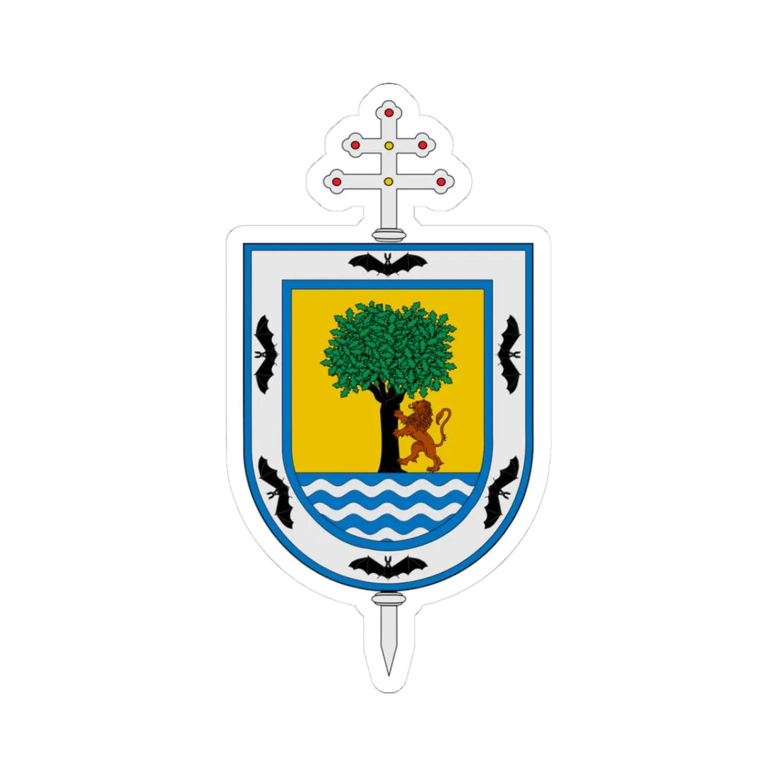 Escudo Arquidiócesis de Santa Fe de Antioquia (Colombia) (Coat of Arms) STICKER Vinyl Kiss-Cut Decal 3 Inch White - The Sticker Space