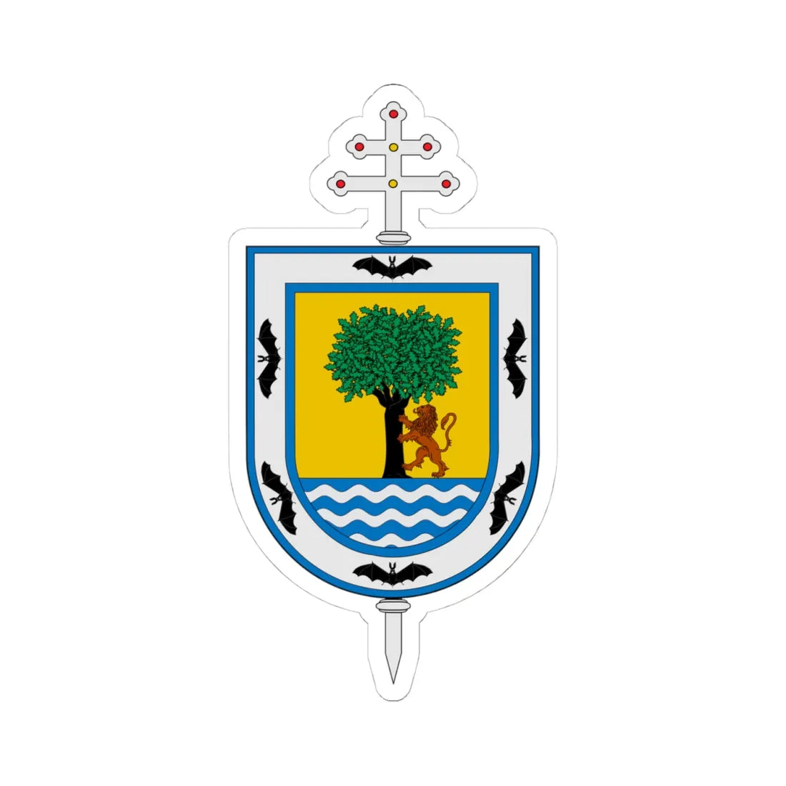 Escudo Arquidiócesis de Santa Fe de Antioquia (Colombia) (Coat of Arms) STICKER Vinyl Kiss-Cut Decal 4 Inch White - The Sticker Space