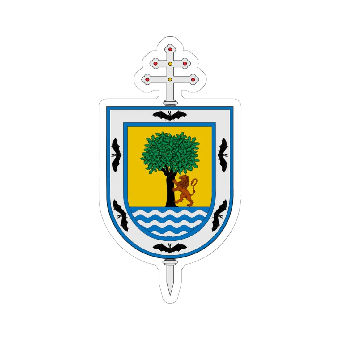 Escudo Arquidiócesis de Santa Fe de Antioquia (Colombia) (Coat of Arms) STICKER Vinyl Kiss-Cut Decal 6 Inch White - The Sticker Space