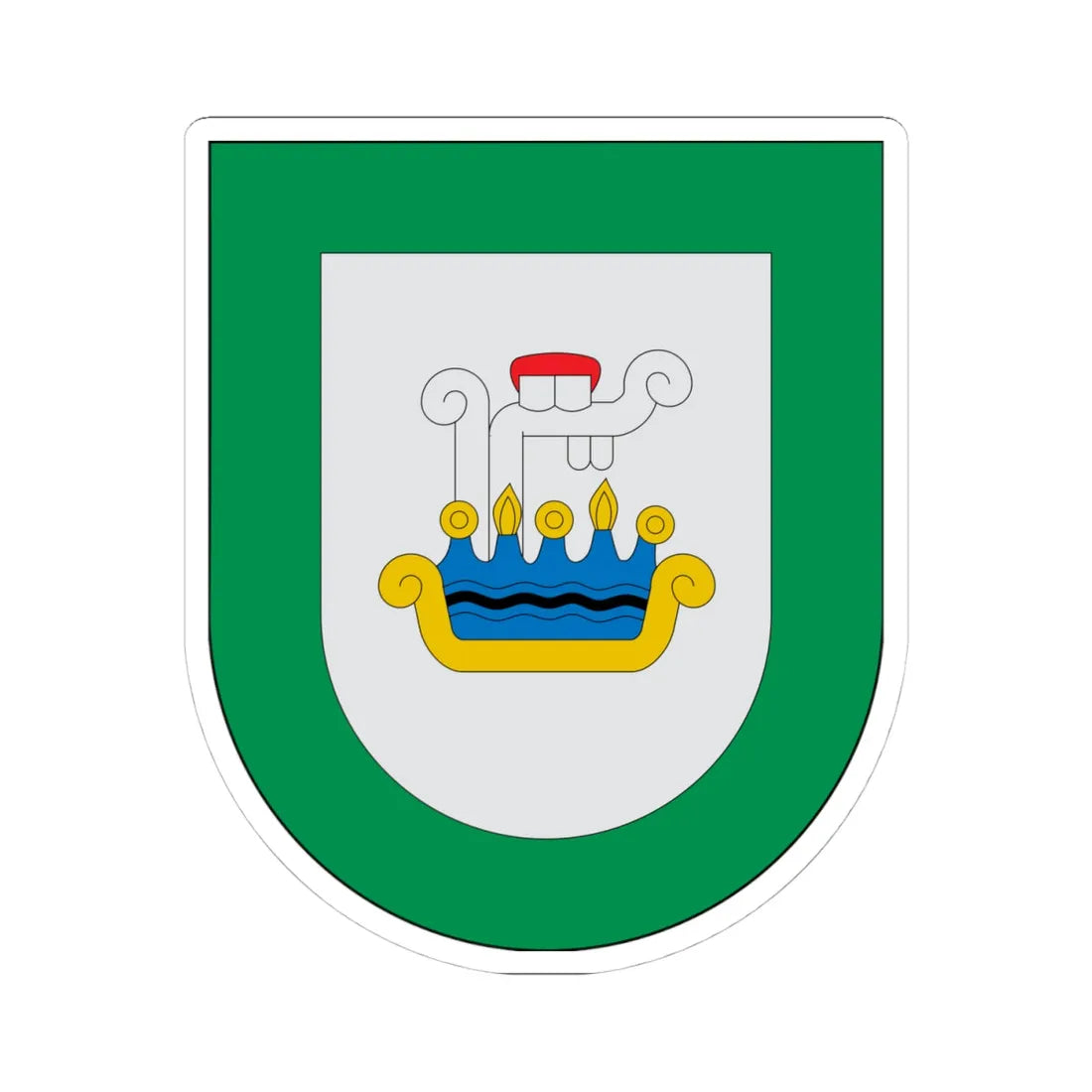 Escudo Axutla (Mexico) (Coat of Arms) STICKER Vinyl Kiss-Cut Decal 4 Inch White - The Sticker Space