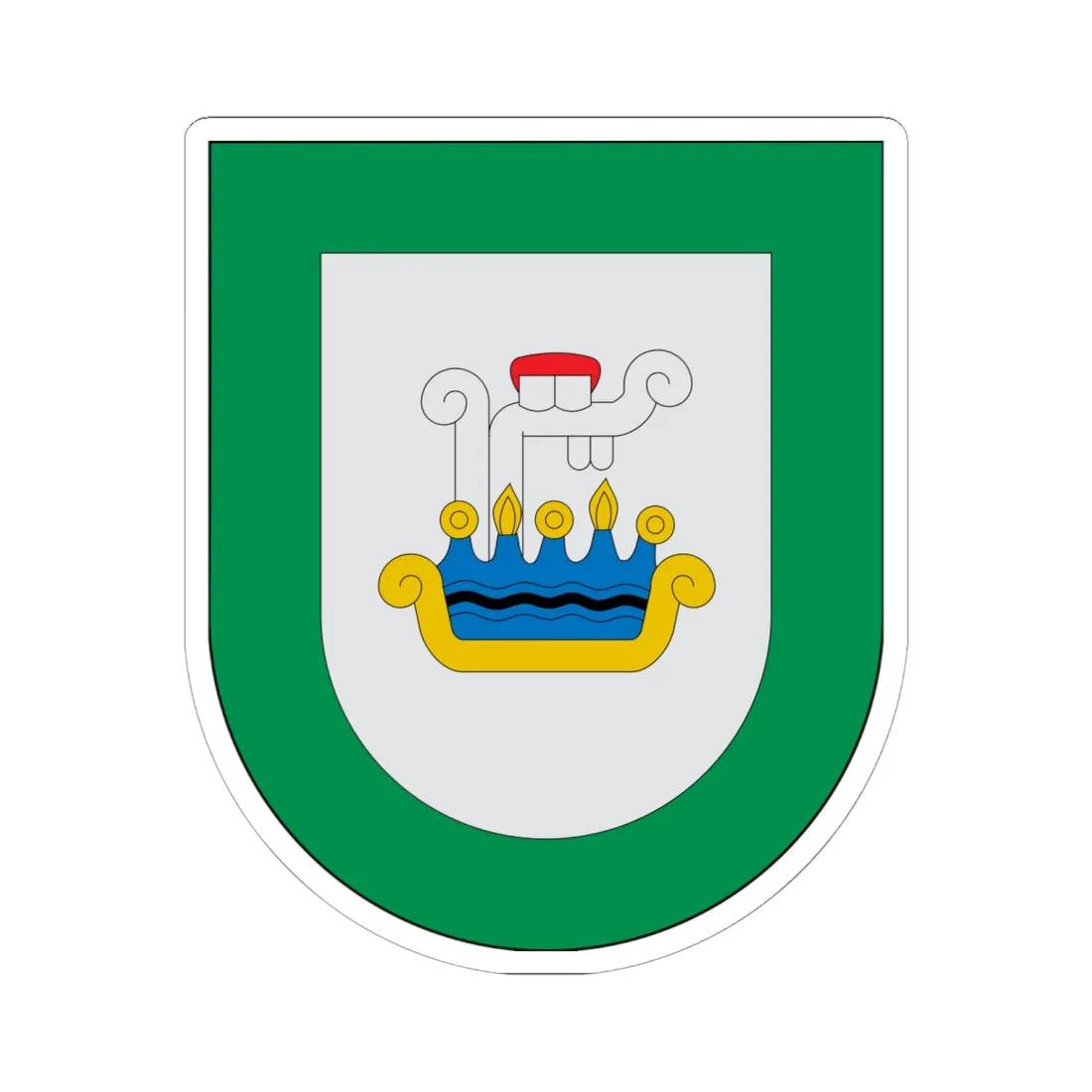 Escudo Axutla (Mexico) (Coat of Arms) STICKER Vinyl Kiss-Cut Decal 6 Inch White - The Sticker Space