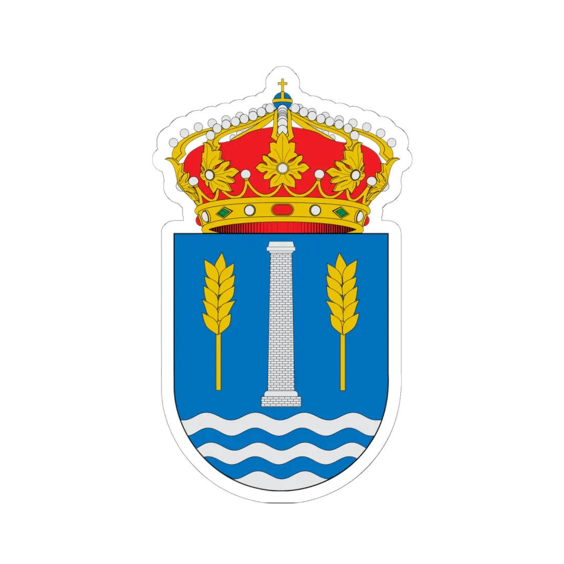 Escudo Azuqueca de Henares (Spain) (Coat of Arms) STICKER Vinyl Kiss-Cut Decal 6 Inch White - The Sticker Space