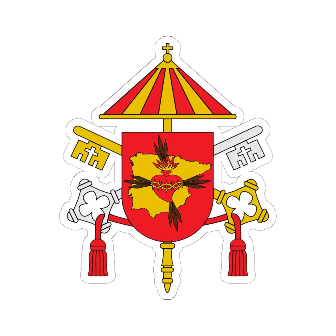 Escudo Basílica del Sagrado Corazón de Jesús de Getafe (Spain) (Coat of Arms) STICKER Vinyl Kiss-Cut Decal - The Sticker Space