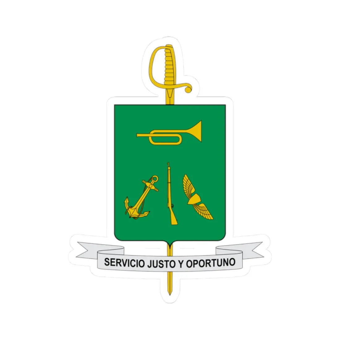 Escudo Caja de Retiro de las FF.MM-Colombia (Colombia) (Coat of Arms) STICKER Vinyl Kiss-Cut Decal 2 Inch White - The Sticker Space