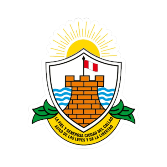 Escudo Callao (Peru) (Coat of Arms) STICKER Vinyl Kiss-Cut Decal 2 Inch White - The Sticker Space