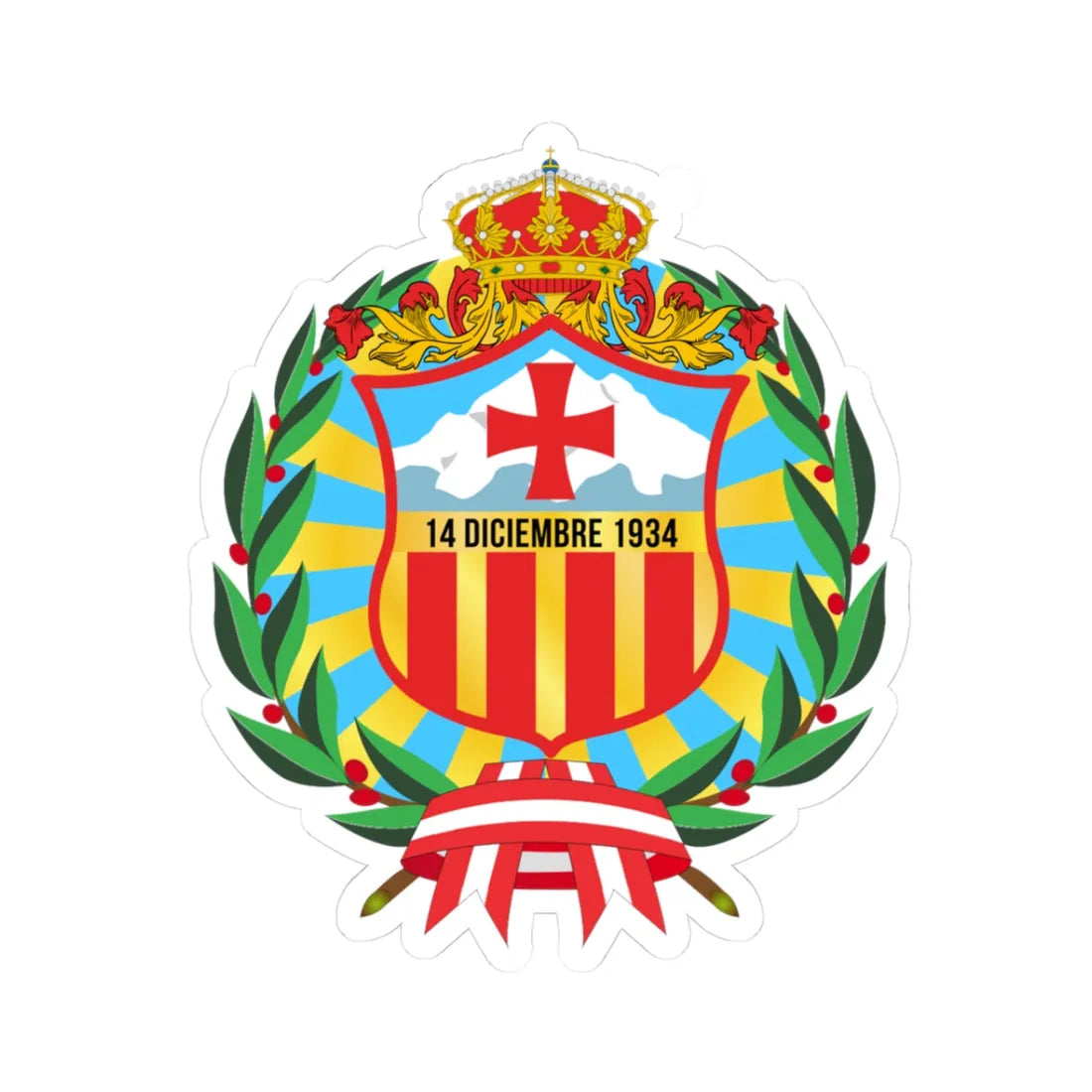 Escudo Carhuaz (Peru) (Coat of Arms) STICKER Vinyl Kiss-Cut Decal 3 Inch White - The Sticker Space