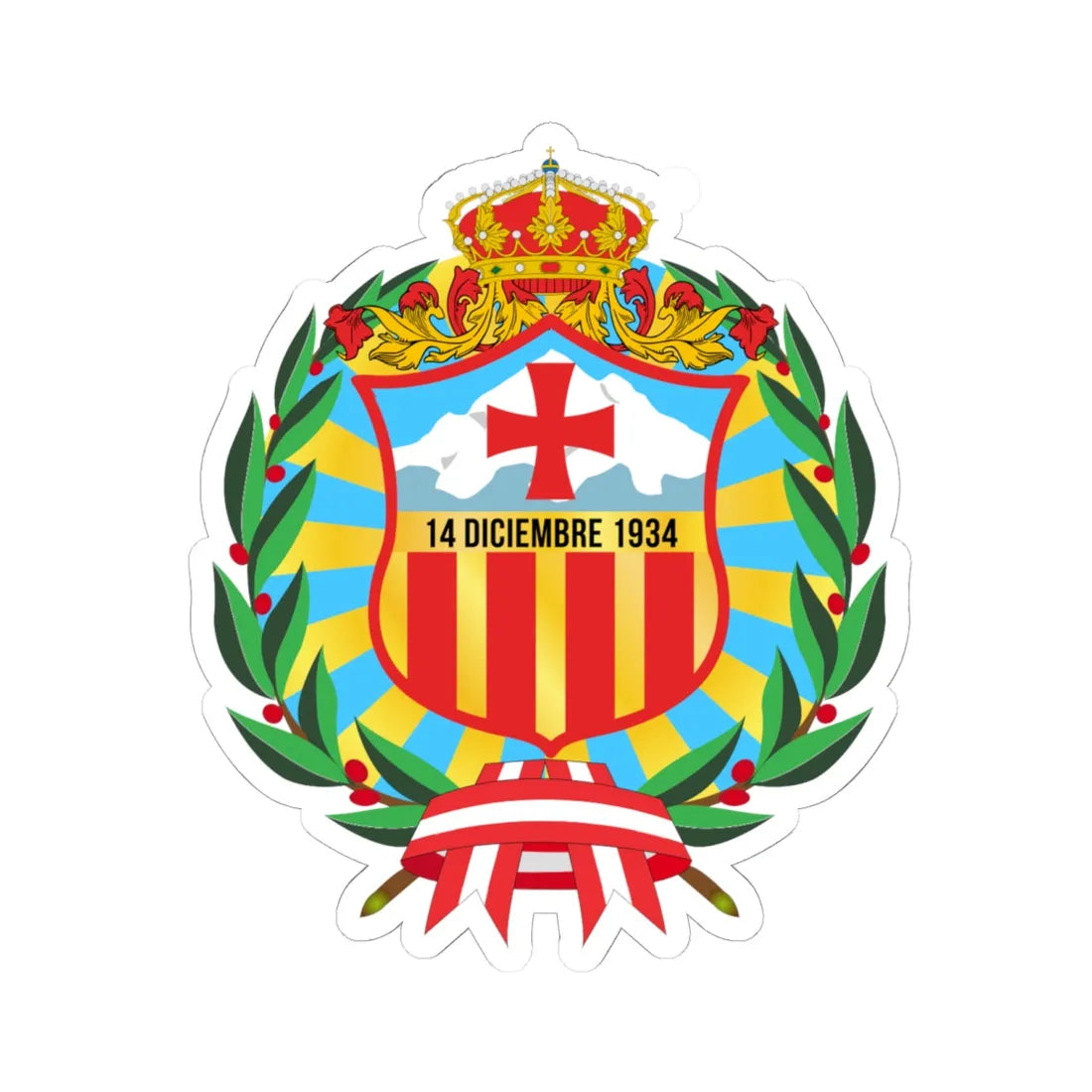 Escudo Carhuaz (Peru) (Coat of Arms) STICKER Vinyl Kiss-Cut Decal 6 Inch White - The Sticker Space