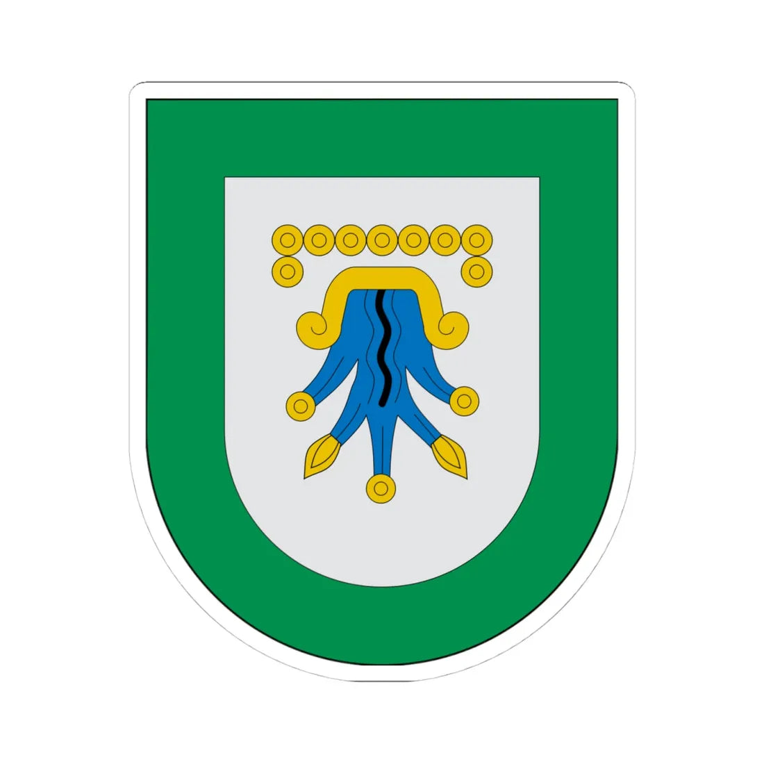 Escudo Chignahuapan (Mexico) (Coat of Arms) STICKER Vinyl Kiss-Cut Decal 4 Inch White - The Sticker Space